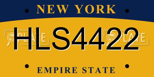 HLS4422 New York License Plate
