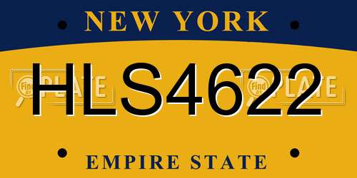 HLS4622 New York License Plate