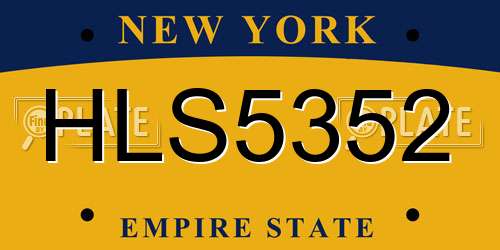 HLS5352 New York License Plate
