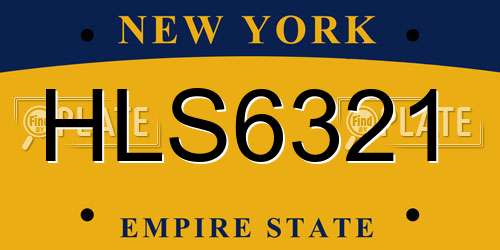 HLS6321 New York License Plate