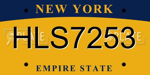 HLS7253 New York License Plate