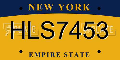 HLS7453 New York License Plate