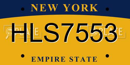 HLS7553 New York License Plate