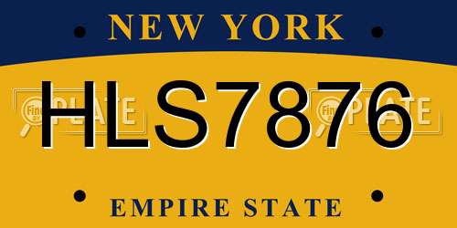 HLS7876 New York License Plate