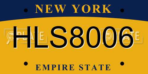 HLS8006 New York License Plate