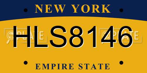 HLS8146 New York License Plate