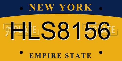 HLS8156 New York License Plate