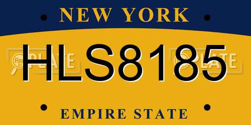 HLS8185 New York License Plate