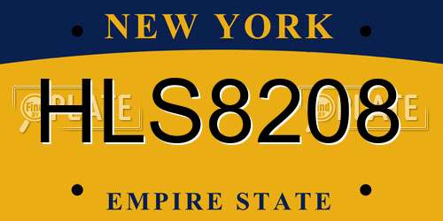 HLS8208 New York License Plate