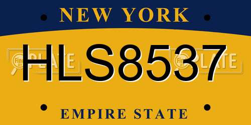 HLS8537 New York License Plate