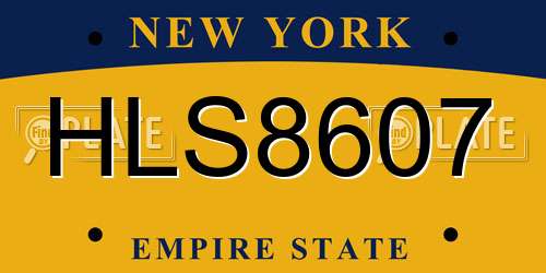 HLS8607 New York License Plate