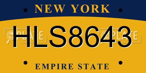 HLS8643 New York License Plate