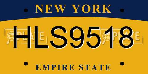 HLS9518 New York License Plate