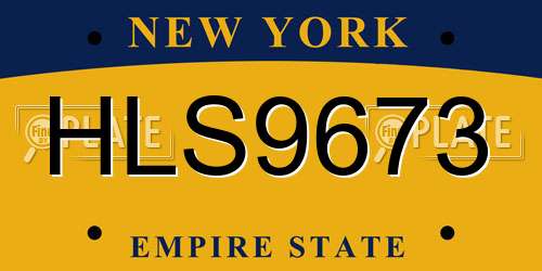 HLS9673 New York License Plate