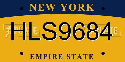 HLS9684 New York License Plate
