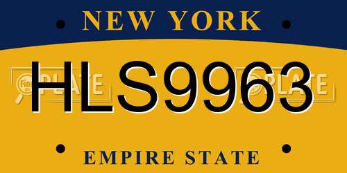 HLS9963 New York License Plate