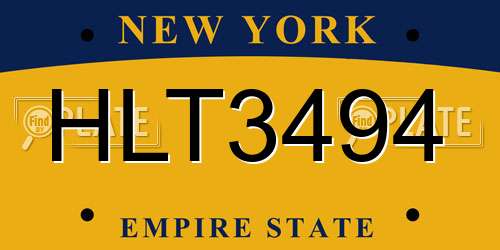 HLT3494 New York License Plate