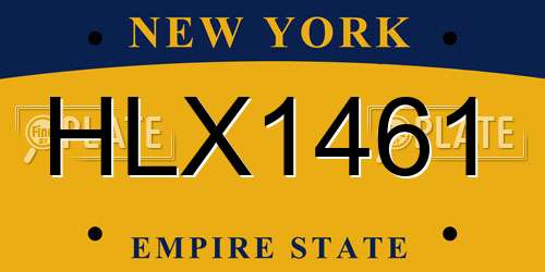 HLX1461 New York License Plate