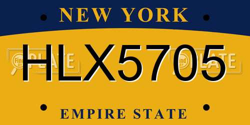 HLX5705 New York License Plate