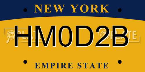 HM0D2B New York License Plate