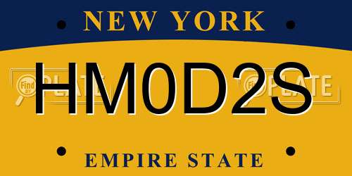 HM0D2S New York License Plate
