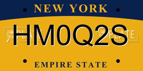HM0Q2S New York License Plate
