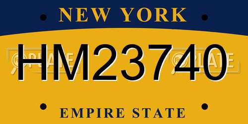 HM23740 New York License Plate