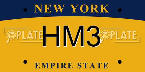 HM3 New York License Plate