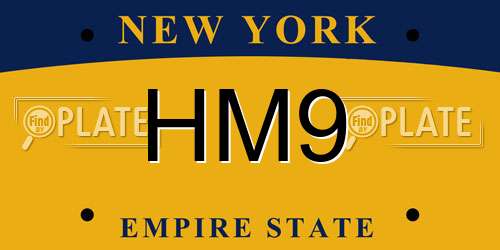 HM9 New York License Plate
