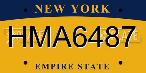 HMA6487 New York License Plate