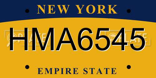 HMA6545 New York License Plate