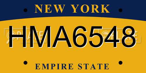 HMA6548 New York License Plate