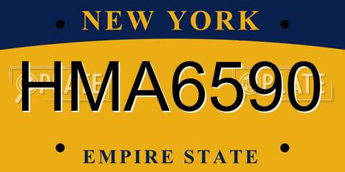 HMA6590 New York License Plate