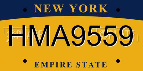 HMA9559 New York License Plate