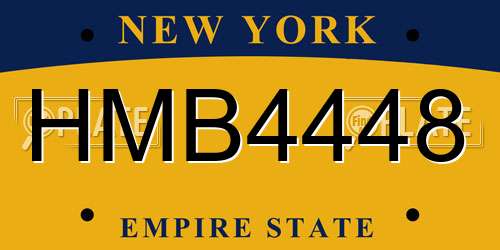HMB4448 New York License Plate