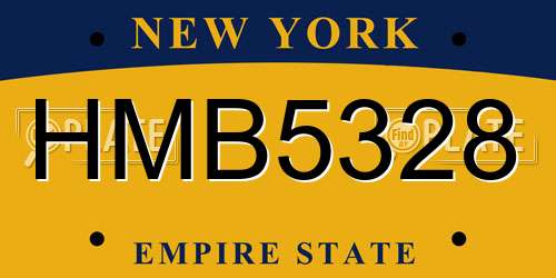 HMB5328 New York License Plate