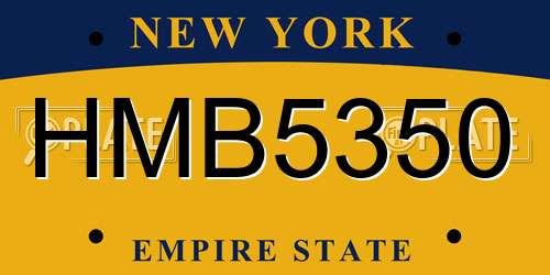 HMB5350 New York License Plate