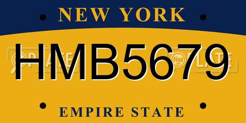HMB5679 New York License Plate