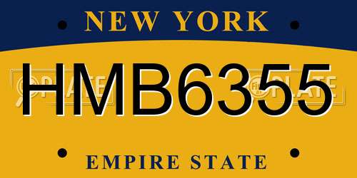 HMB6355 New York License Plate