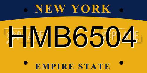 HMB6504 New York License Plate