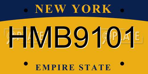 HMB9101 New York License Plate