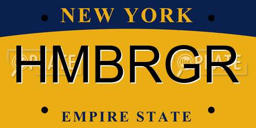 HMBRGR New York License Plate