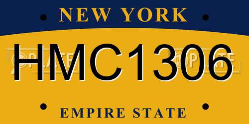 HMC1306 New York License Plate