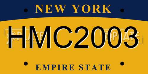 HMC2003 New York License Plate