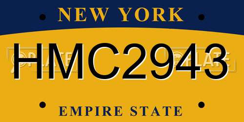 HMC2943 New York License Plate