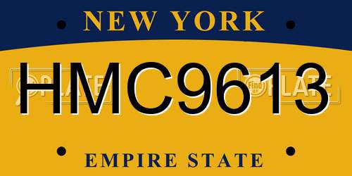 HMC9613 New York License Plate