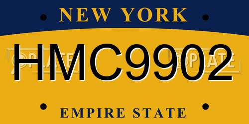HMC9902 New York License Plate