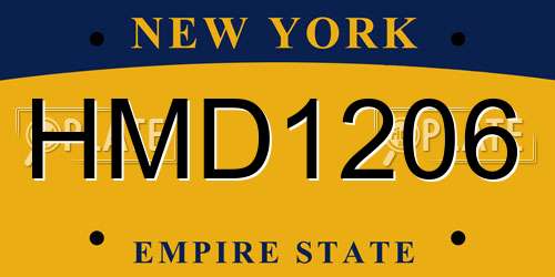 HMD1206 New York License Plate