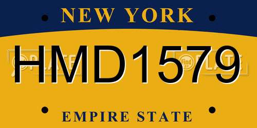 HMD1579 New York License Plate