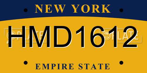 HMD1612 New York License Plate